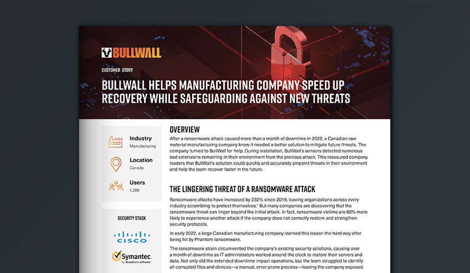 BullWall Customer Story Manufacturing Graphic
